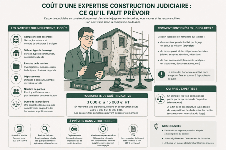 Coût d’une expertise construction judiciaire