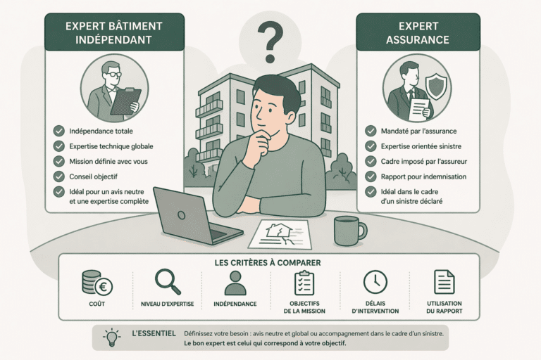 Expert bâtiment indépendant ou expert assurance : comment faire le bon choix